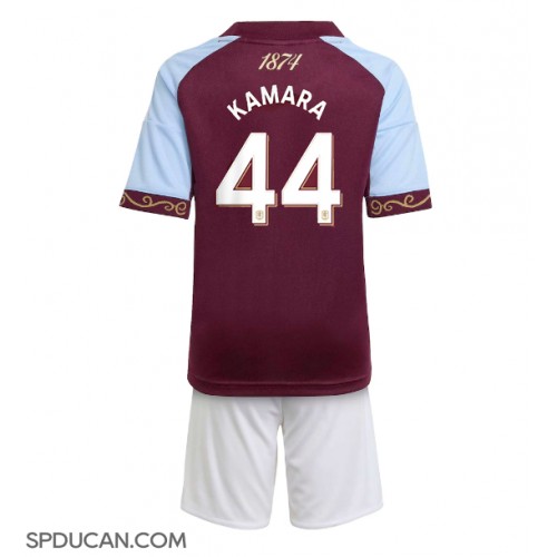 Dječji Nogometni Dres Aston Villa Boubacar Kamara #44 Domaci 2025-26 Kratak Rukav (+ Kratke hlače)